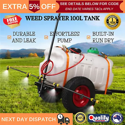 New WEED SPRAYER TRAILER ATV KILLER Gun Ride Mower Boom Pump Tank Garden Spray • $368.42