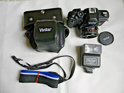 Vivitar V3800N 35mm Film Camera With 50mm F 1.7 Lens - Vivitar Case - Works • $119.99