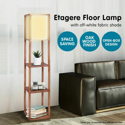 $79.10 • Buy Sarantino Fabric Floor Lamp Tripod Bookshelf Shelf Reading Light