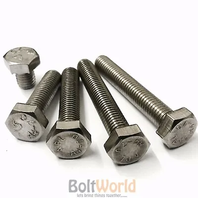 M8 A4 Marine Grade Stainless Steel Fully Threaded Bolt Set Screw Hexagon Hex 933 • £3.57