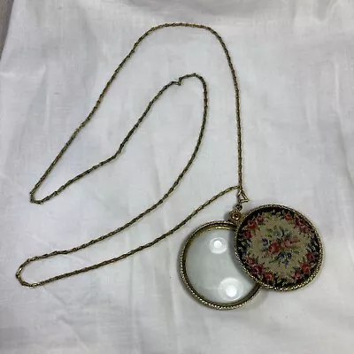 Vintage Magnifying Glass Necklace Pendant Needlework • $12