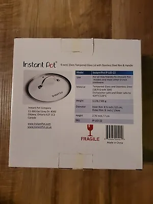 NIB  Instant Pot  Tempered Glass Lid Stainless Steel Rim 6 Qt/L • $16.99