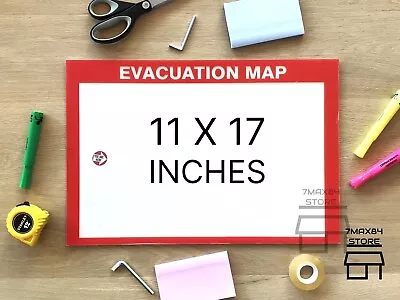 Evacuation Map Holder  For 11 X 17 Inch Prints  YOU ARE HERE  Sticker INCLUDED! • $89