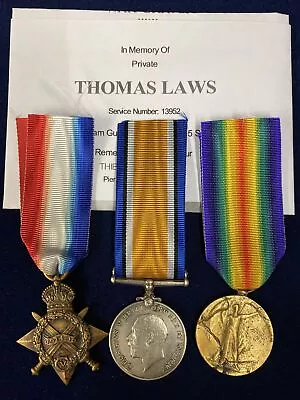 £195 • Buy WWI Medal Trio/ Private / Coldstream Guards /Died 15Sep16