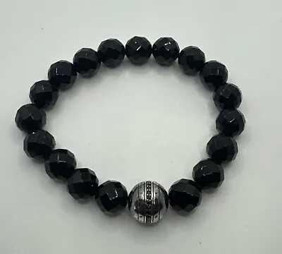 Genuine THOMAS SABO Australia Obsidian Bead Bracelet Size Medium • $129