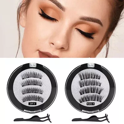 Reusable Magnetic Double Eyelashes 3D Falses Magnet Natural Eye Lashes Extension • £5.89