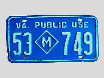 1973 Virginia Public Use License Plate M For Municipal • $12.95