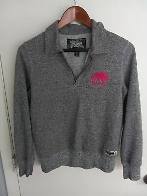 Roots Canada 1/4 Zip Sweatshirt Womens Size Small S/P Mont Tremblant Beaver Gray • $24.47