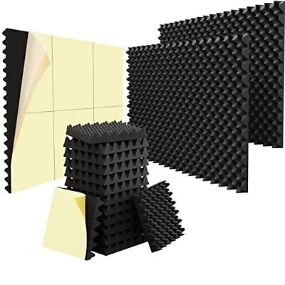 WVOVW 12 Pack Sound Proofing Egg Crate Foam Pad Self-Adhesive 1.5  X 12  X 12... • $51.39