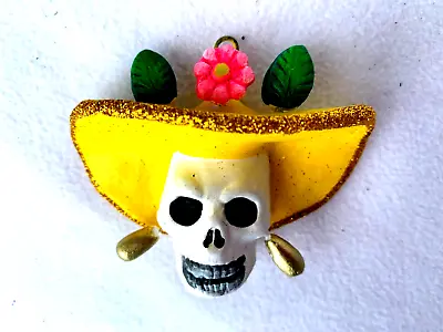 Catrina  Skeleton  Face With Hat Ornament Day Of The Dead  Mexico • $18.50