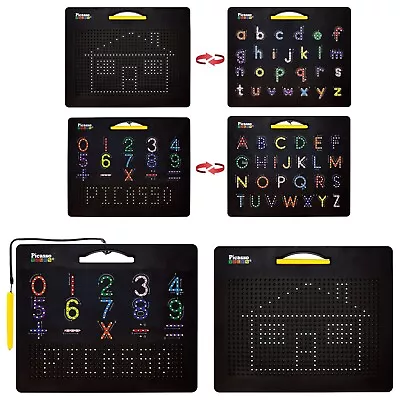 PicassoTiles 2PK 4-in-1 Magnetic Drawing Board 12x10 Inch Large PTB06-BLK • $29.99