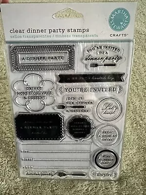 NEW Martha Stewart Crafts Clear Dinner Party Stamps For Handmade Invitation • $5