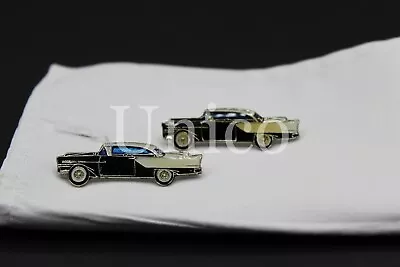 Custom Made New Cufflinks Handmade Car Old Vintage Ford Blue Convertible 1957  • $18.99