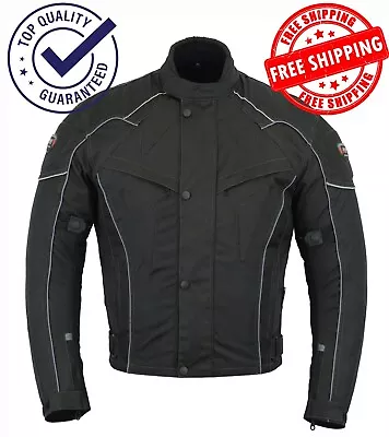 Men Bikers Gear Velocity Black Waterproof Thermal Motorcycle CE Jacket • $69.99