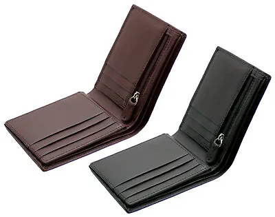StarHide Mens RFID Protector Soft Leather Wallet ID Window Zip Coin Pocket 115 • £16.95