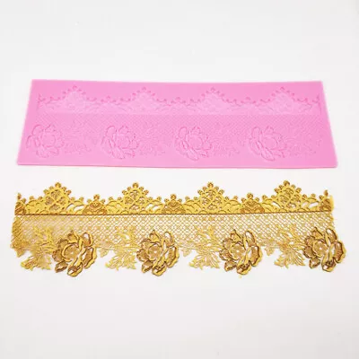 £5.99 • Buy Large Flower Lace Silicone Fondant Cake Decorating Mould Mold Mat Wedding