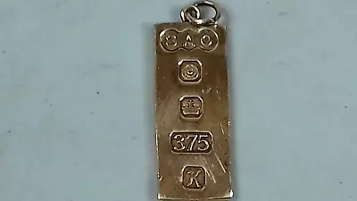 9ct 375 Gold Ingot Pendant 2g • £88