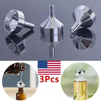 3Pcs Stainless Steel MIni Funnel For Perfume Diffuser Bottle Liquid Oil Flask US • $2.56