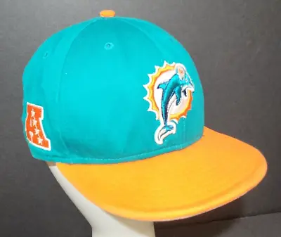 Miami Dolphins Old Logo New Era 9Fifty Snapback Sz M/LHat Men's Aqua Orange AFC • $19.99
