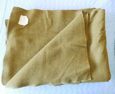 Vintage U.S. Army WWII  Mustard  Wool Blanket (62  X 74 ) 1944 • $64.50
