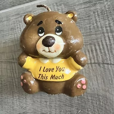 Vtg  Russ  I Love You This Much Bear Candle 3”  Cottagecore Honeycore Grandmacor • $6.50