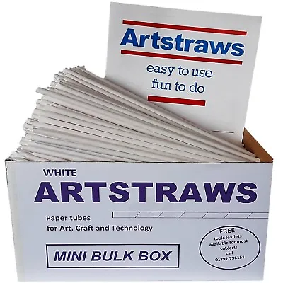 Paper Straws Artstraws Mini School Bulk Pack White Art Straws 500 • £16.05