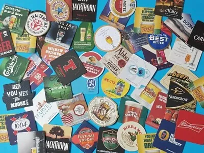 Pack Of 40 Brand New Unused Assorted Beer Mats / Coasters • £8