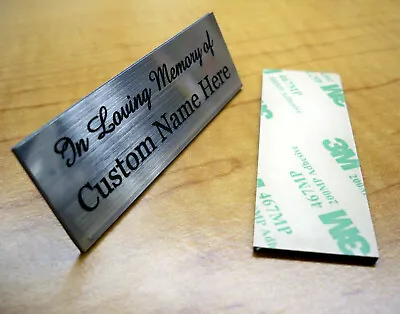 Custom Engraved 1x3 Silver In Memory Of Name Plate Plaque Urn Keepsake Pet Urns • $10.99