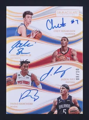 2022 Immauculate Chet Holmgren Paolo BancheroJabariJaden Quad Rookie Auto /10 • $13000