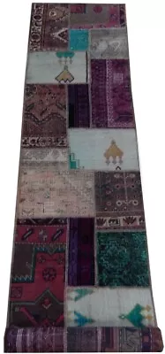 12 Foot Rug Vintage Collage Art Hand-Stitched Art Patchwork 366 X 74 Cm • $486