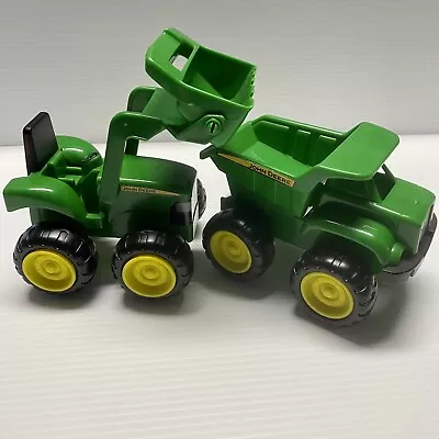 John Deere 15cm Dump Truck & Loader Kids Toy • $10.99