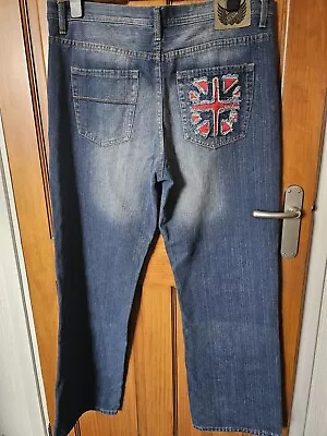 36  Waist 32  Leg Voyager Denim Jeans Union Jack • £28.99