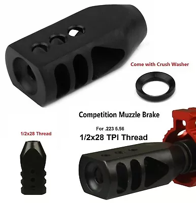 All Steel Low Concussion 1/2x28 TPI Tanker Muzzle Brake Compensator For 223 .223 • $19.99