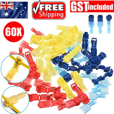 60X T-Tap Electrical Wire Crimp Terminals Quick Splice Cable Connectors Kit NEW • $5.84