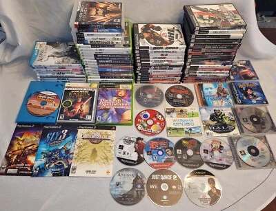 $249.99 • Buy Big Bulk 75 Video Game Lot Playstation 1 2 3 Xbox 360 Nintendo Wii Wii U Mario