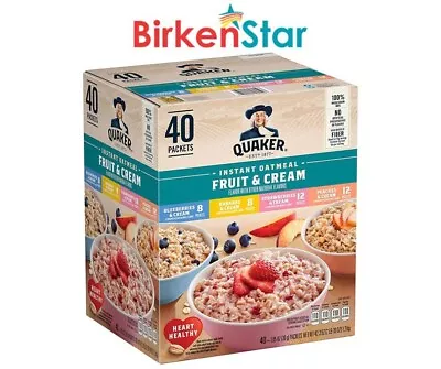 Quaker Instant Oatmeal Fruit & Cream Variety Pack (42.3 Oz. 40 Pk.) • $20.10