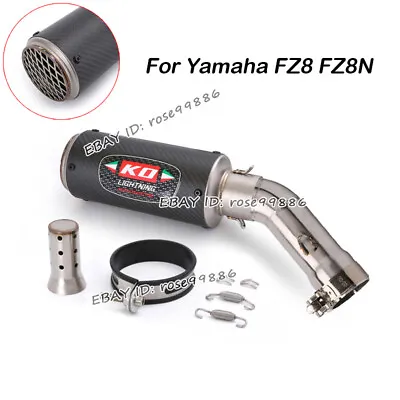 For Yamaha FZ8 FZ8N Motorcycle Exhaust Middle Pipe Link Carbon Fiber Mufflers • $124.80
