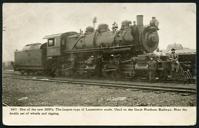 LARGEST LOCOMOTIVE MADE TRAIN - NEW 1800s - GREAT NORTHERN RAILWAY 1907 Postcard • $19.99