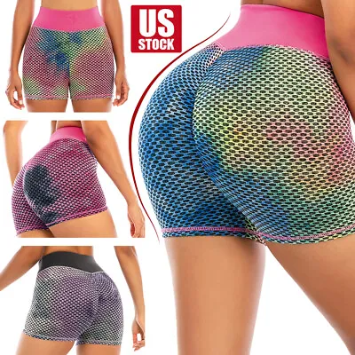 Womens High Waist Yoga Shorts Butt Lift Scrunch Pants Booty Gym Tik Tok Leggings • $6.35