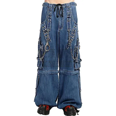 Unisex Blue Denim Tripp Pants Gothic Pants With Handcuffs And Chain Punk Pant • $120