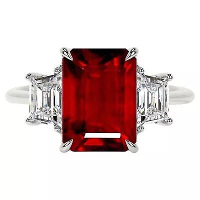 925 Sterling Silver Certified VIVID Red Pigeon Blood Unheated Ruby Lab Created • $87.99