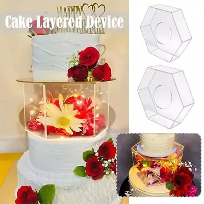 Acrylic Cake Separator Wedding Cake Fillable Clears Tier Cakes Display Stands Ne • £12.16