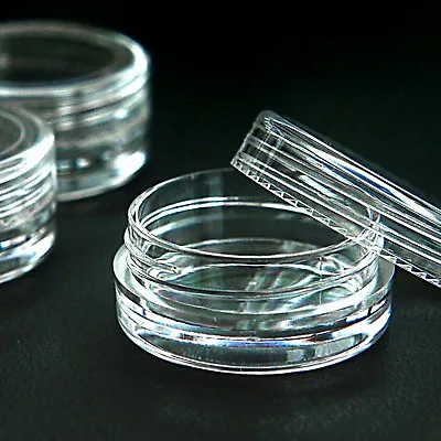 100 X 3ml **BEST QUALITY** EMPTY PLASTIC SAMPLE JARS/POTS CRAFT MAKE UP Jgc-100 • £19.99