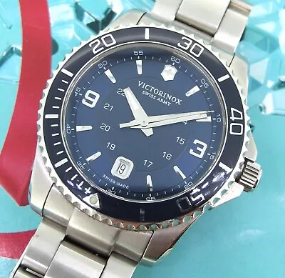 Victorinox Swiss Army Men's Watch 241602 Maverick Blue Dial Quartz 43 Mm Steel • $250