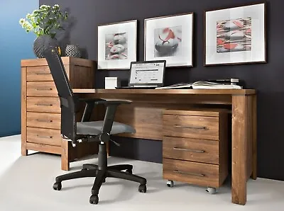 Large Desk + Mobile Pedestal Drawer Study Home Office Set Medium Oak Effect Gent • £424.95