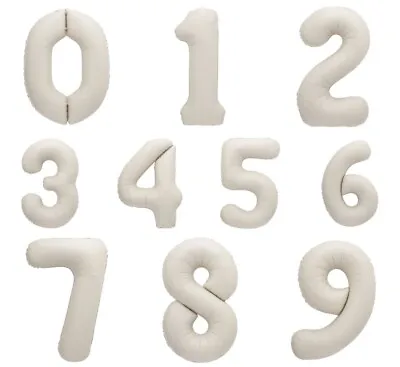 34  Large Matte Nude Number Foil Balloons Helium 0-9 Supershape Birthday Party • £3.75