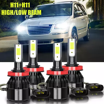 4x H11 LED Headlight Bulbs High Low Beam Kit For Chrysler Town&Country 2008-2016 • $19.99