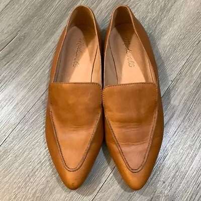 Madewell The Frances Skimmer Tan Leather Pointed Toe Flats Size 7 • $50.25