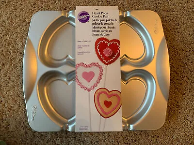 $10 • Buy Wilton HEART POPS Aluminum Cookie Biscuit Chocolate Mold Pan ~ NEW