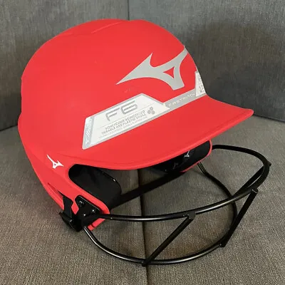 Mizuno F6 Adult Fastpitch Softball Batting Helmet With Mask L/XL Red/Black • $44.95